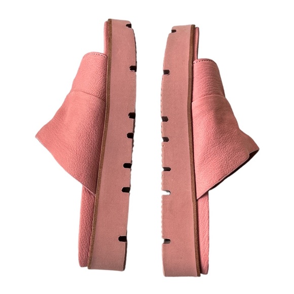 Gentle Souls by Kenneth Cole Pink Leather Toe Thong Platform Slides Sandals  6.5 - Picture 9 of 14